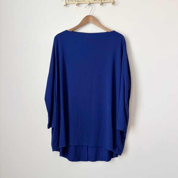 Bryn Walker Dimitri French Terry Tunic Top Small Blue Dolman Sleeve Boat Neck - Picture 1 of 9
